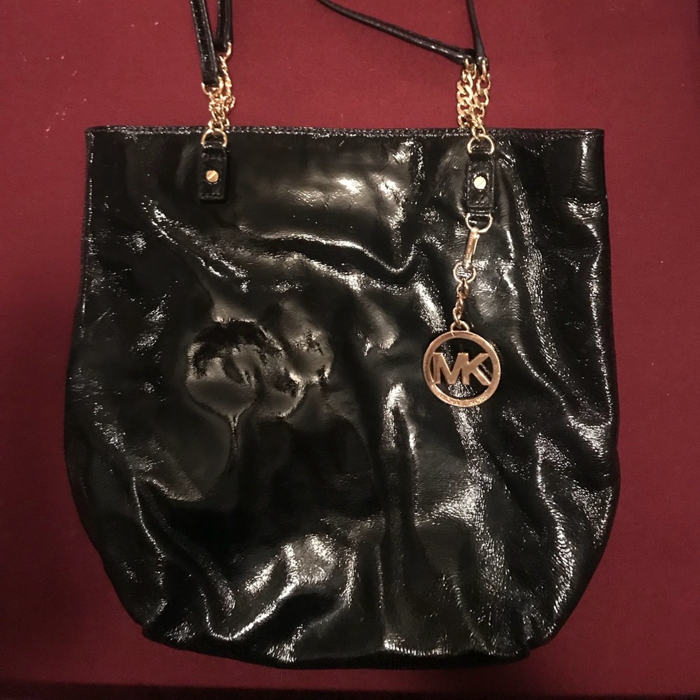 Michael Kors black glossy bag
